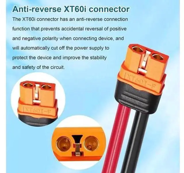 Alt view image 5 of 6 - AJMRTC MC4 to XT60i Cable, 12AWG 1.5M(4.92FT) Solar Panel Adapter Wire, MC4 Male Female to XT60i-F Female Connector Extension Cord for Portable Power Station, Solar Generator, Off-Grid Solar System