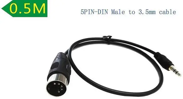 Alt view image 5 of 5 - AJMRTC 5 Pin DIN Male to 3.5mm TRS Stereo Male Audio Cable, 0.5M(1.64FT) 1/8 Inch Stereo Jack Signal Cord for Electronic Musical Instruments, Audio Equipment