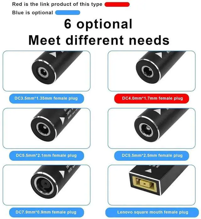 Alt view image 3 of 7 - AJMRTC PD 65W DC 4.0×1.7mm Female to USB-C Charging Cable, 7 Inch DC4017 Round Jack Power Adapter Cord for Laptop, Phone, Tablet & Rechargeable Devices