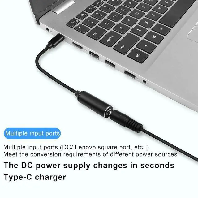 Alt view image 5 of 7 - AJMRTC PD 65W DC 4.0×1.7mm Female to USB-C Charging Cable, 7 Inch DC4017 Round Jack Power Adapter Cord for Laptop, Phone, Tablet & Rechargeable Devices