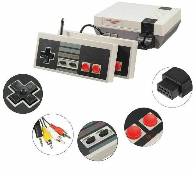 Alt view image 4 of 7 - AJMRTC Retro Mini Game Console Built-in 620 Classic Games, AV Output Vintage Video Game System with 2 Wired Controllers for TV, Plug & Play