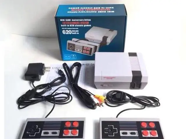 Alt view image 7 of 7 - AJMRTC Retro Mini Game Console Built-in 620 Classic Games, AV Output Vintage Video Game System with 2 Wired Controllers for TV, Plug & Play