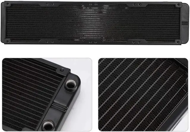 Alt view image 6 of 7 - 480mm Aluminum Liquid Cooling Radiator, 18-Tube G1/4 Thread Heat Exchanger Water Air Cooled Heatsink, Fast Heat Dissipation Desktop PC Radiator for CPU GPU Custom Water Cooling Loop