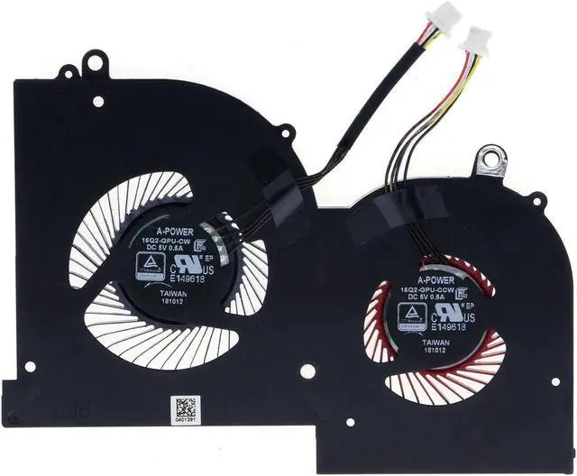 Alt view image 3 of 5 - New CPU & GPU Cooling Fan Replacement for MSI GS65 GS65VR MS-16Q2 Stealth, P/N: 16Q2-CPU-CW (CPU Fan), 16Q2-GPU-CW (GPU Fan), DC 5V 4-Pin PWM Laptop Cooler