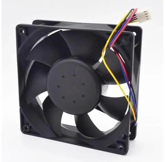 Alt view image 6 of 6 - AFB1212SHE 12038 Cooling Fan, 120mm×38mm DC 12V 1.6A 4-Pin PWM Brushless Fan with 40cm Long Cable, Delta High Airflow Fan for Server Cabinet & Industrial Cooling