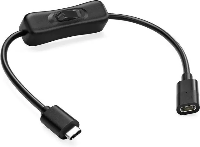 Main image of AJMRTC 1ft USB 3.1 Gen1 Type-C Male to Female Extension Cable with On/Off Power Switch, Full Function USB-C Extender Cord Support 10Gbps Data, 4K Video Output & PD Fast Charging for Laptop Phone Table