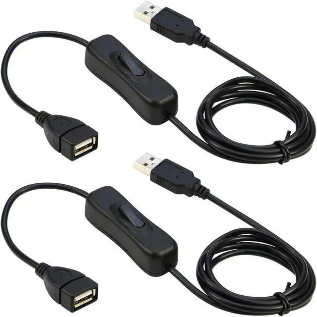 Alt view image 3 of 5 - AJMRTC 2 Pack 3.3FT USB Type A Male to Female Extension Cable with On Off Switch, USB Extender Supports Data & Power for LED Strips, Headset, USB Cooling Fan, Laptop Desktop Accessories