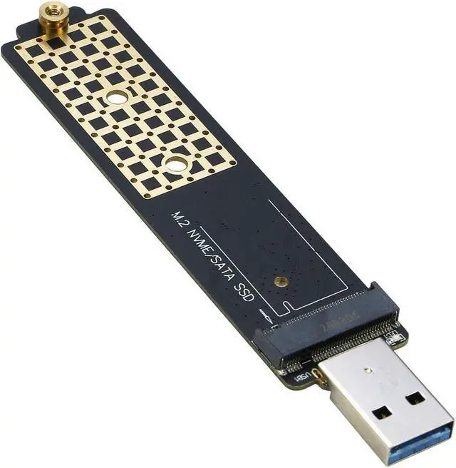 Alt view image 4 of 6 - AJMRTC M.2 to USB 3.1 Gen1 Adapter, NVMe & SATA NGFF SSD Reader Card, Dual Protocol Converter Support M Key PCIe NVMe SSD / B+M Key SATA M.2 External Enclosure Dock for 2230 2242 2260 2280 Drives