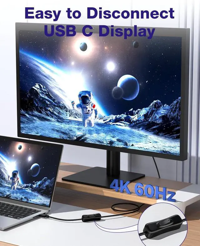 Alt view image 3 of 7 - AJMRTC 3.3FT USB Type-C to C Cable with On Off Switch, USB 3.1 Gen1 Full Function Extender Cord, 10Gbps Data, 4K Video & 20V 3A PD Charging Compatible with USB-C Laptop, Smartphone, Docking Hub