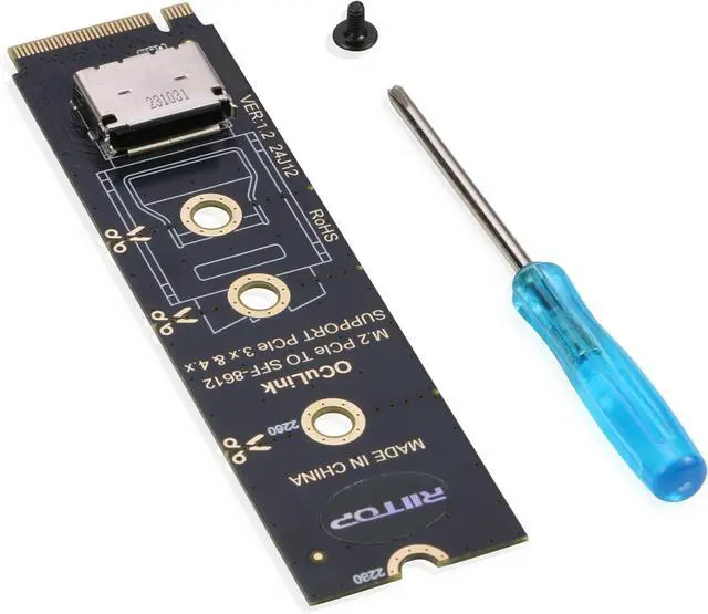 Main image of AJMRTC M.2 NVMe PCIe 4.0 x4 to OCuLink SFF-8611 4i Adapter, NVMe to SFF-8612 Converter Card, External GPU eGPU & High-Speed M.2 SSD Expansion Card
