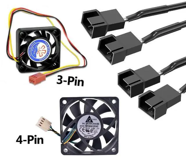 Alt view image 3 of 6 - AJMRTC 36W 3-12V 3A PC Fan Speed Controller Power Supply, 100-240V AC-DC Variable Adapter 4 Channel Fan Control, DC to 4 Way 3Pin 4Pin Fan Splitter Cable for PC Case Cooling Fans Radiator