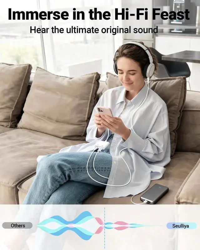 Alt view image 4 of 7 - AJMRTC 2Pack USB C to 3.5mm Headphone Jack Charging Adapter, 2-in-1 Type C Audio Splitter Aux Dongle for iPhone 15/16/17 Pro Max, iPad, Samsung, Pixel USB-C Phones & Tablets