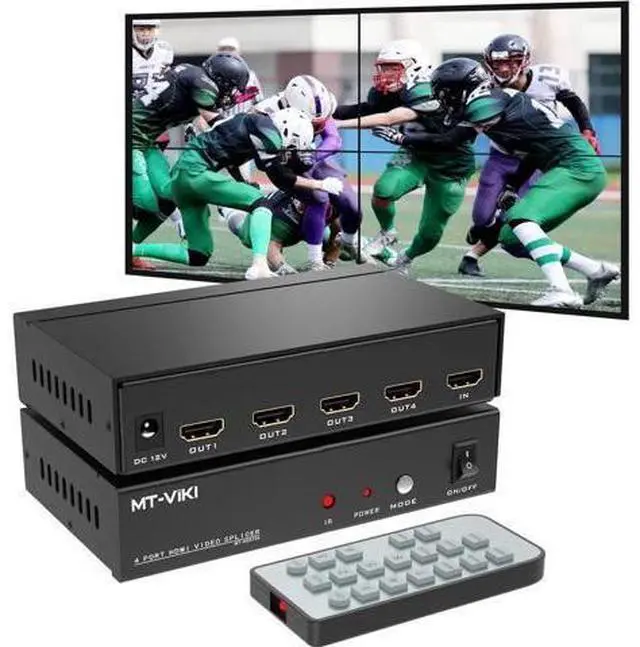 Main image of 2x2 HDMI Video Wall Controller 1 in 4 Out Screen Splicing Processor, 4K@30Hz HDMI Splitter with 8 Splicing Modes, IR Remote RS232 Control & 3.5mm Audio Extractor for 4 LCD TV Monitor Commercial Advert
