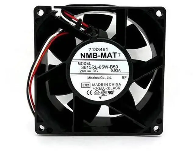 Alt view image 3 of 3 - 3615RL-05W-B59 DC24V Cooling Fan, 90x90x38mm 9CM 3-Wire Tachometer 0.93A 22.32W Ball Bearing Axial Fan, High Speed Replacement Inverter Industrial Cabinet Cooling Fan