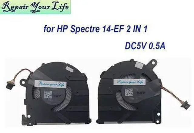 Alt view image 2 of 5 - New Replacement CPU GPU Cooling Fan for HP Spectre x360 2-in-1 14-EF 14T-EF Series 14-EF0013dx 14-EF2047nr, PN N12234-001 ND55C0A-21A09 ND55C99-21A08 DC5V 0.5A Slim Notebook Cooler Fan
