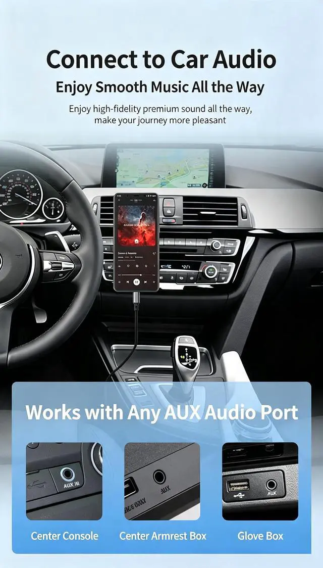 Alt view image 2 of 7 - AJMRTC Braided USB-C to 3.5mm AUX Audio Cable 0.5M (1.64FT), Male to Male Hi-Fi Stereo Aux Cord Noise Isolation, Compatible with iPhone15/16 Samsung Phone Laptop PC Car Stereo Sound Box Headphone Amp