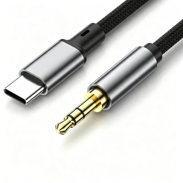 Main image of AJMRTC Braided USB-C to 3.5mm AUX Audio Cable 1M (3.3FT), Male to Male Hi-Fi Stereo Aux Cord Noise Isolation, Compatible with iPhone15/16 Samsung Phone Laptop PC Car Stereo Sound Box Headphone Amp