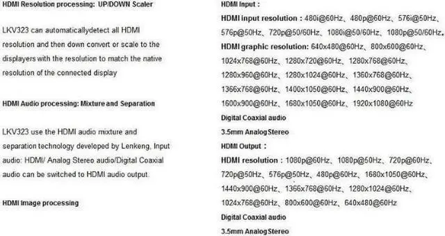 Alt view image 5 of 5 - HDMI Video Converter with Audio Extractor, 4K 60Hz HDMI Scaler Support 720P/1080P/4K Output, HDMI to HDMI + Coaxial + 3.5mm Stereo Audio, Audio Embed Function for Game Consoles PC TV Blu-ray Player