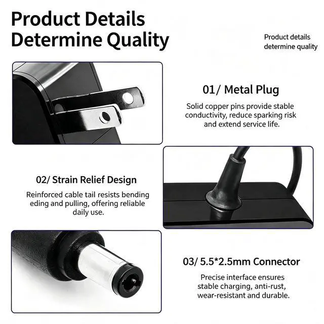 Alt view image 2 of 7 - 65W 19V 3.42A Laptop AC Power Adapter Charger Replacement for ASUS X550C X551M X555L F555L, Fit ADP-65DW B EXA0703YH PA-1650-78 EXA1208UH AD887320 ADP-65AW Power Supply Cord