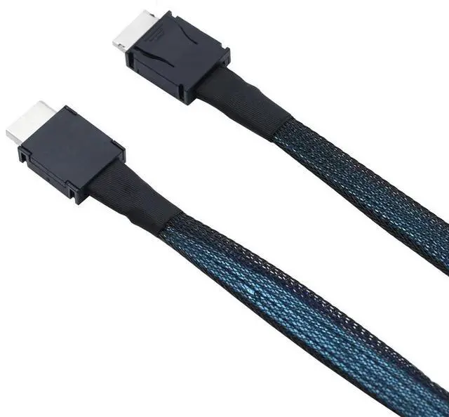 Alt view image 3 of 5 - AJMRTC 50CM PCIe Oculink Mini SAS SFF-8611 4I to SFF-8611 4I Internal Server Cable, High Speed Multi-Shield Hard Drive Data Wire for RAID Controller Card, NVMe SSD Array, Hard Disk Storage Backplane,