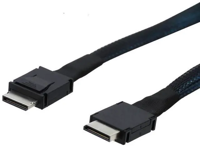 Alt view image 2 of 5 - AJMRTC 50CM PCIe Oculink Mini SAS SFF-8611 4I to SFF-8611 4I Internal Server Cable, High Speed Multi-Shield Hard Drive Data Wire for RAID Controller Card, NVMe SSD Array, Hard Disk Storage Backplane,