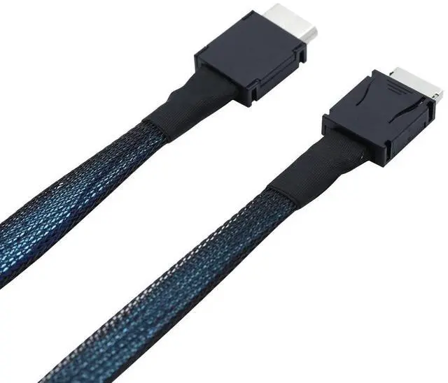 Alt view image 5 of 5 - AJMRTC 1M SFF-8611 4I to SFF-8611 4I Oculink Internal Server Cable, Shielded High Bandwidth Storage Wire for RAID Card, NVMe SSD Backplane, Data Center Server Hard Drive Array