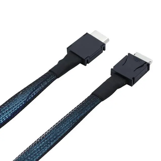 Alt view image 2 of 5 - AJMRTC 40CM Oculink SFF-8611 4I to SFF-8611 4I Server Cable, Multi-Shield High Speed Hard Drive Wire for RAID Controller, NVMe SSD Array, Hard Disk Backplane, Data Center Storage Chassis