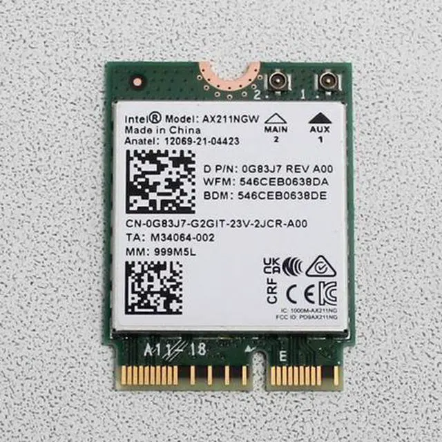 Alt view image 3 of 4 - 0G83J7 AX211NGW WiFi 6E Wireless Module Suitable for Dell OptiPlex 7000 7010 7020 MT SFF MFF PC