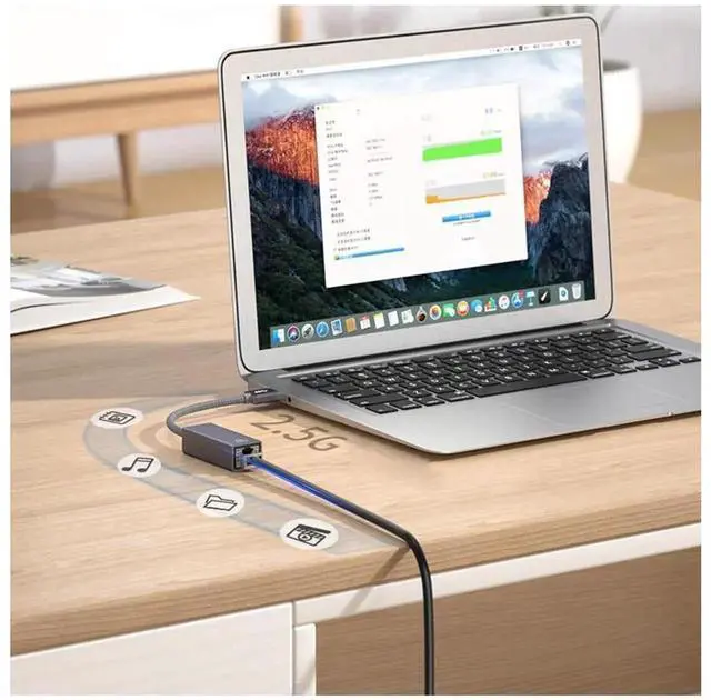 Alt view image 7 of 7 - AJMRTC USB 3.0 to 2.5G Ethernet Adapter RTL8156 Chipset, 2500Mbps RJ45 LAN Wired Network Converter, External USB Gigabit Ethernet Dongle Compatible with Windows 7/8/10/11, MacBook Laptop Desktop