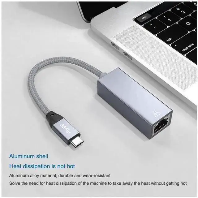 Alt view image 2 of 7 - USB-C to 2.5G Ethernet Adapter RTL8156 Chipset, 2500Mbps RJ45 Wired LAN Network Converter, Plug & Play Type-C Gigabit Ethernet Dongle Compatible with Windows 7/8/10/11, MacBook, Laptops & Desktops