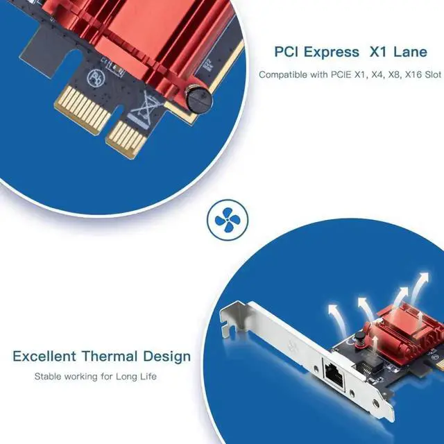 Alt view image 7 of 7 - AJMRTC PCIe x1 Gigabit Ethernet NIC Intel I210 Chip, Single RJ45 Port Low Profile Network Card, Equivalent to Intel I210-T1 for Windows Server Linux Desktop Server