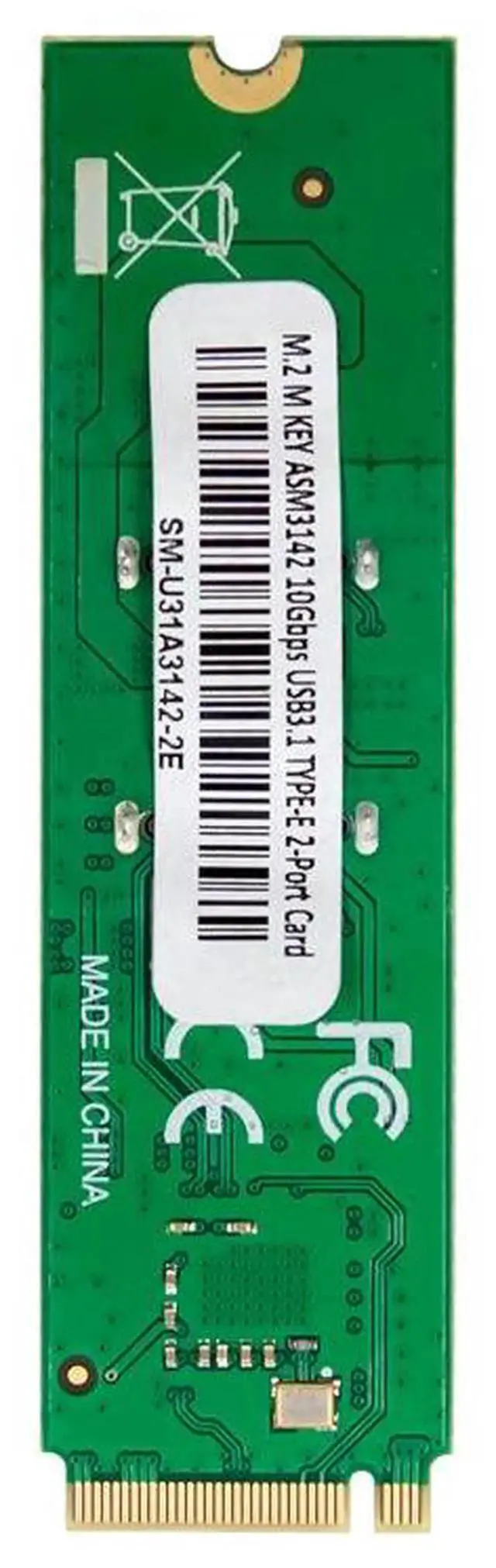 Alt view image 5 of 6 - AJMRTC M.2 NVMe to Dual USB 3.1 Type-E Front Panel Adapter, ASM3142 Controller PCIe 3.0 x4, 10Gbps Per Port, USB-C Front Header Expansion Card for Desktop & Industrial Computer