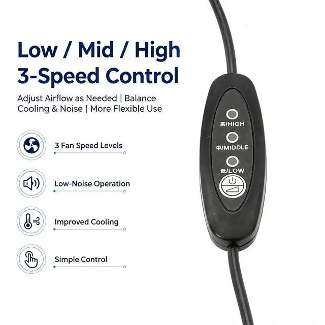 Alt view image 4 of 7 - AJMRTC USB 5V to 12V Step-Up Fan Cable with 3-Speed Adjustment & Off Switch, 4-Pin Fan Connector Cooling Fan Power Control Cord, Available in 50CM/100CM for PC Case, Cabinet, DIY Cooling Fans