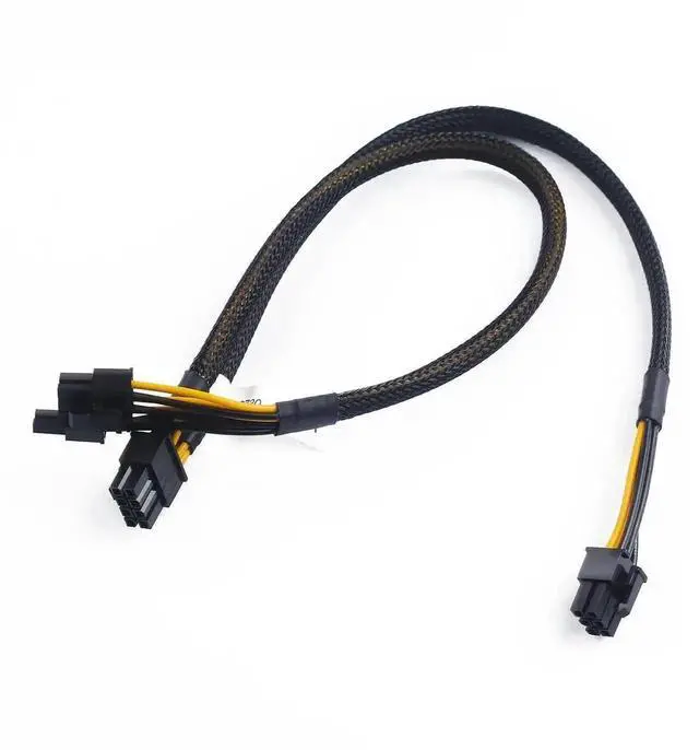 Alt view image 3 of 4 - 50CM 8Pin to 6Pin+8Pin Split GPU Power Cable, OEM Replacement PN N08NH 9H6FV J30DG, Graphics Card Splitter Power Supply Cord Compatible with Dell PowerEdge R720 R730 R7910 Server Workstation GPU