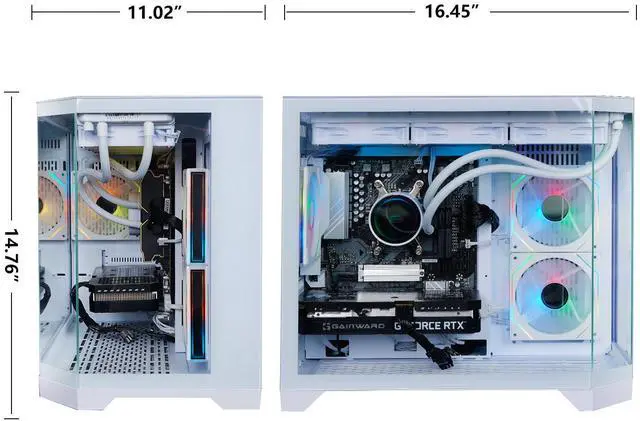 Alt view image 12 of 14 - ICEWOLF Gaming Desktop PC -AMD Ryzen7 7700-AMD RX9060XT-B650M 32GB DDR5-1TB NVMe SSD-650W PSU-Wi-Fi-Liquid Cooler-ARGB Fans -Windows 11-Prebuilt Gaming Pc-New compute