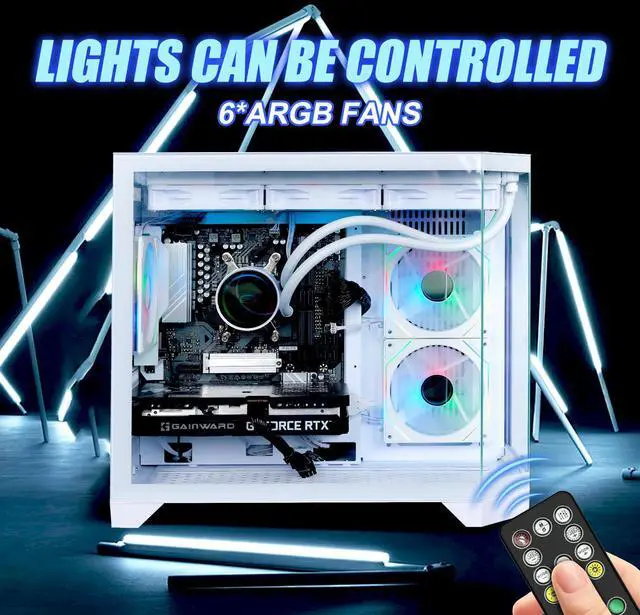 Alt view image 11 of 14 - ICEWOLF Gaming Desktop PC -AMD Ryzen7 7700-AMD RX9060XT-B650M 32GB DDR5-1TB NVMe SSD-650W PSU-Wi-Fi-Liquid Cooler-ARGB Fans -Windows 11-Prebuilt Gaming Pc-New compute