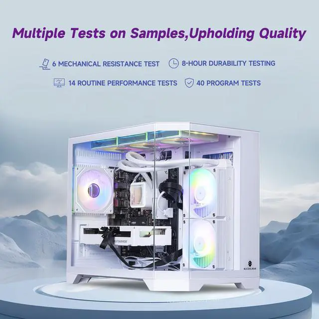 Alt view image 2 of 7 - ICEWOLF Gaming Desktop PC , Ryzen7 5700X, Radeon RX 9060XT , 16GB DDR4,1TB NVMe SSD, 550W PSU, AIO liquid cooler,Wi-Fi,ARGB Fans , Windows 11 Home 64-bit ,Prebuilt Gaming Pc New