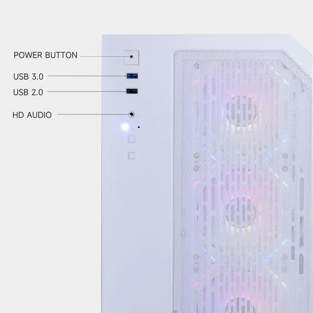 Alt view image 4 of 7 - ICEWOLF Gaming Desktop PC , Ryzen7 5700X, Radeon RX 9060XT , 16GB DDR4,1TB NVMe SSD, 550W PSU, AIO liquid cooler,Wi-Fi,ARGB Fans , Windows 11 Home 64-bit ,Prebuilt Gaming Pc New