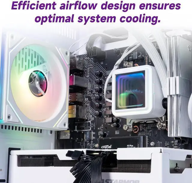 Alt view image 5 of 7 - ICEWOLF Gaming Desktop PC , Ryzen7 5700X, Radeon RX 9060XT , 16GB DDR4,1TB NVMe SSD, 550W PSU, AIO liquid cooler,Wi-Fi,ARGB Fans , Windows 11 Home 64-bit ,Prebuilt Gaming Pc New