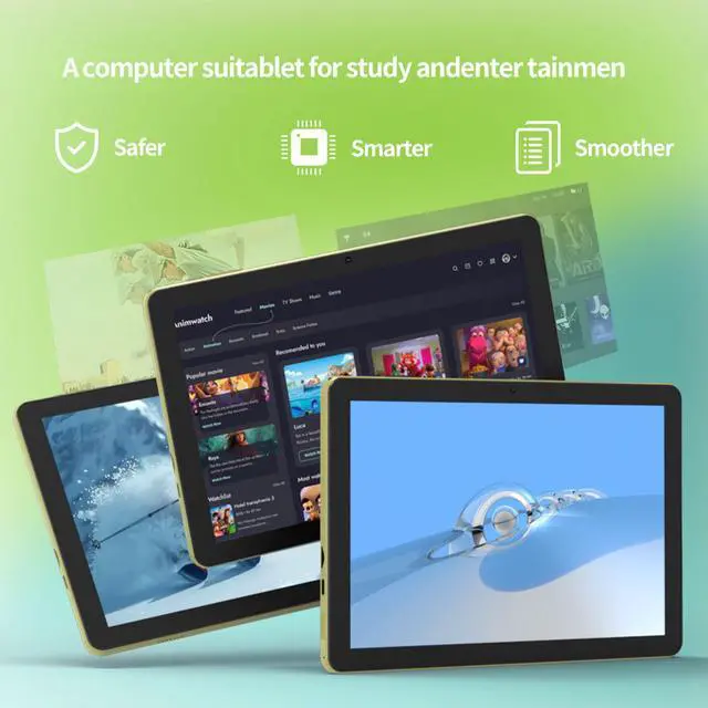 Alt view image 3 of 5 - Android 15 Tablet 10 inch Tablets, 20GB RAM 128GB ROM 2TB Expand, 2.0Ghz CPU Quad-Core Processor Tablet PC with Case and Stylus, 5G WiFi6, BT5.0, 6000mAh Battery, Dual Camera, Widevine L1, GMS, Yellow