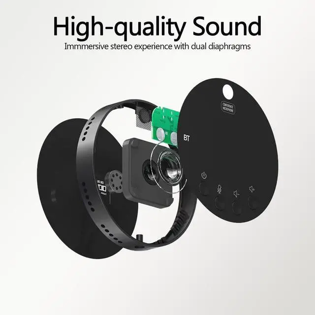 Alt view image 4 of 5 - Cykvis 3 in 1 USB Computer Speaker with Microphone, PC Laptop Desktop Conference Speaker with Mic for Smart Home Office and Online Study360 Degree Enhanced (Modern)