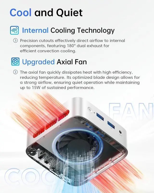 Alt view image 5 of 5 - ACEMAGIC Mini Pc 11 Pro, Processor N97 (Beat N100/N95/N150) up to 3.6 GHz Mini Computers, 16GB DDR4 256GB SSD, 4K Dual Display WiFi BT VESA Micro Small Pc for Business and Home, Mini Desktop