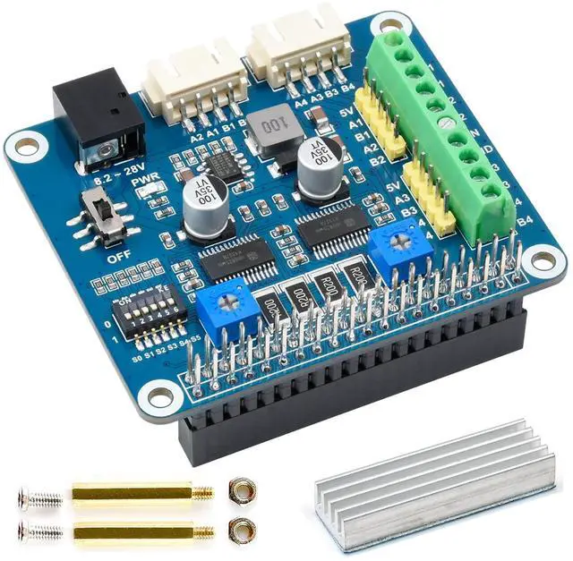 Main image of waveshare HRB8825 Stepper Motor HAT for Raspberry Pi and Jetson Nano, Drives Two Stepper Motors, Up to 1/32 Microstepping User for 3D Printer Sculpturing Machine Mechanical Arm