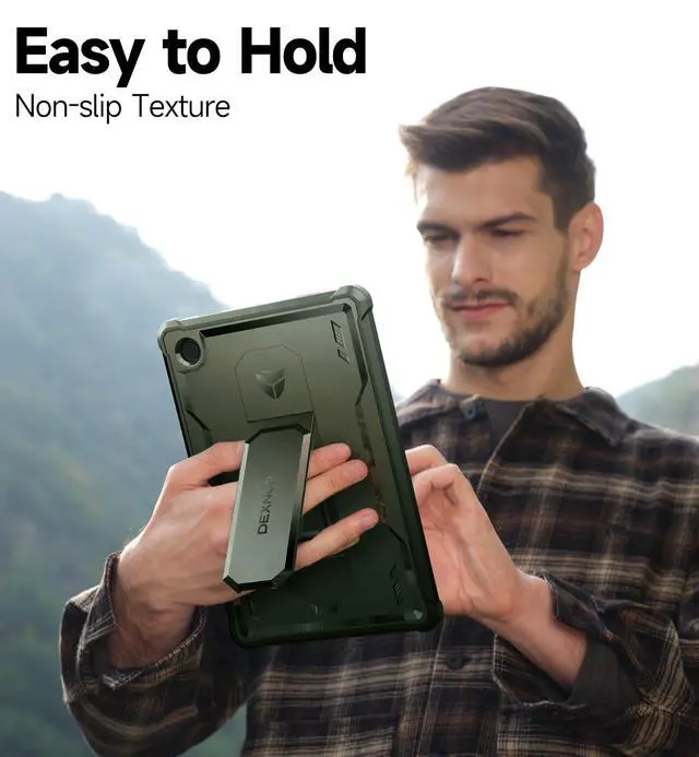 Alt view image 4 of 5 - Dexnor Case for Samsung Galaxy Tab A8 10.5 Inch 2022, [Built in Screen Protector & Kickstand] Heavy Duty Shockproof Full Body Protective Cover for Galaxy Tab A8 Case-Green