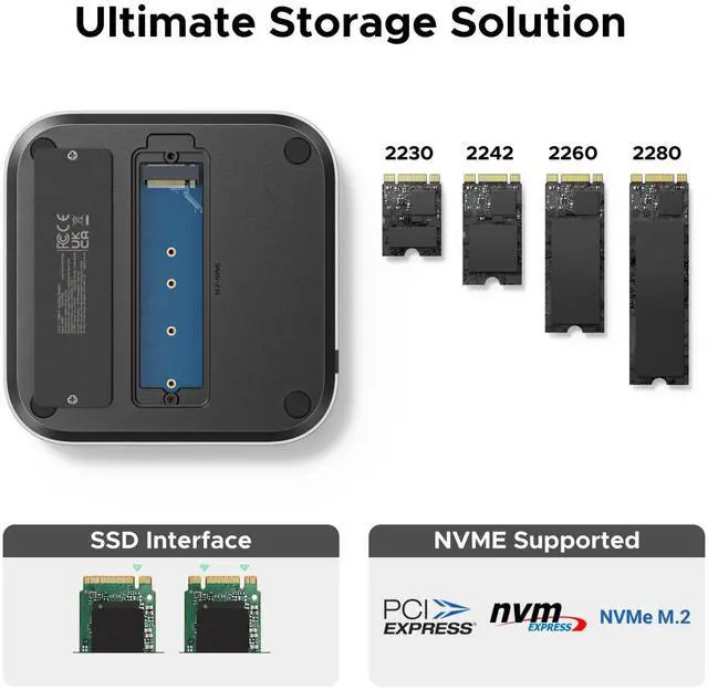Alt view image 5 of 5 - UGREEN Mac mini M4 Dock and Stand DP Hub for Mac mini M4 and M4 Pro 2024 with M.2 NVMe SSD Enclosure, 4K144Hz DP,10G USB A/C, SD/TF, Audio