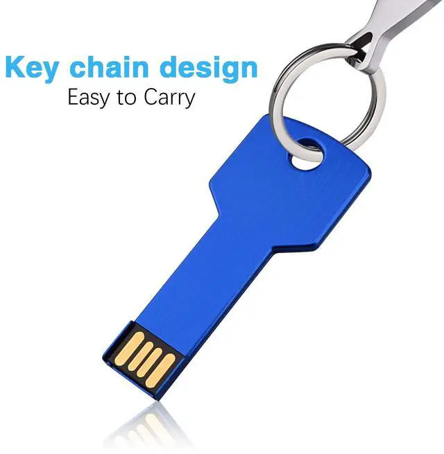 Alt view image 5 of 5 - K&ZZ Key Shaped USB Flash Drive 5 Pack 32GB USB 2.0 Metal Thumb Drives Memory Stick Flash Drive Key (Black, Blue, Pink, Gold, Silver)