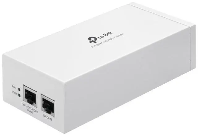 Main image of TP-Link TL-PI90X 802.3 bt/at/af 10G PoE Injector | Non-PoE to PoE Adapter | Supplies up to 90W (PoE++) | Plug & Play | Desktop/Wall-Mount | Distance Up to 328 ft. | UL Certified