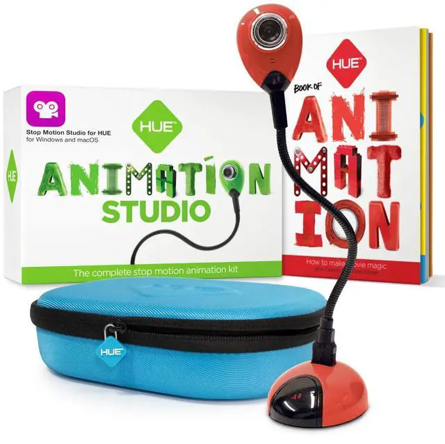 Main image of HUE Animation Studio: Complete Stop Motion Kit (Camera, Software, Book) for Windows/macOS (Red) with Carry Case