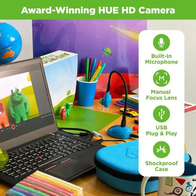 Alt view image 2 of 5 - HUE Animation Studio: Complete Stop Motion Kit (Camera, Software, Book) for Windows/macOS (Red) with Carry Case