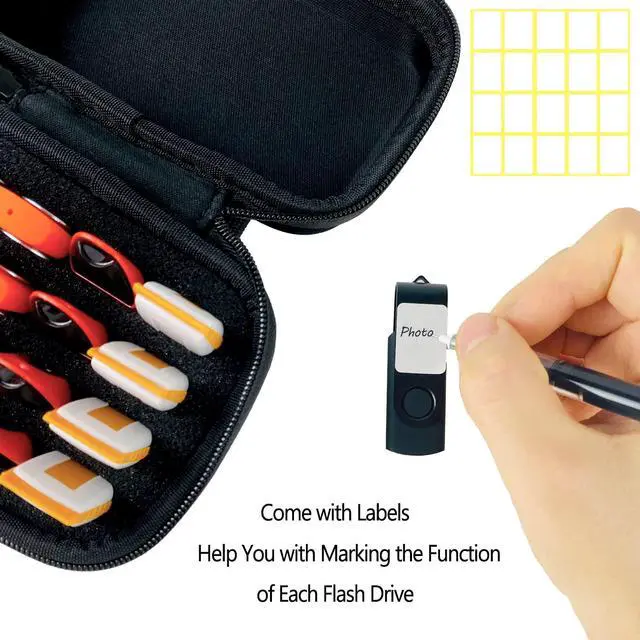 Alt view image 5 of 5 - USB Flash Drive 4GB 20 Pack Multiple-Color and Flash Drive Case of 20 Slots, Thumb Drive 4 GB Set of 20 with USB Oragnizer Case